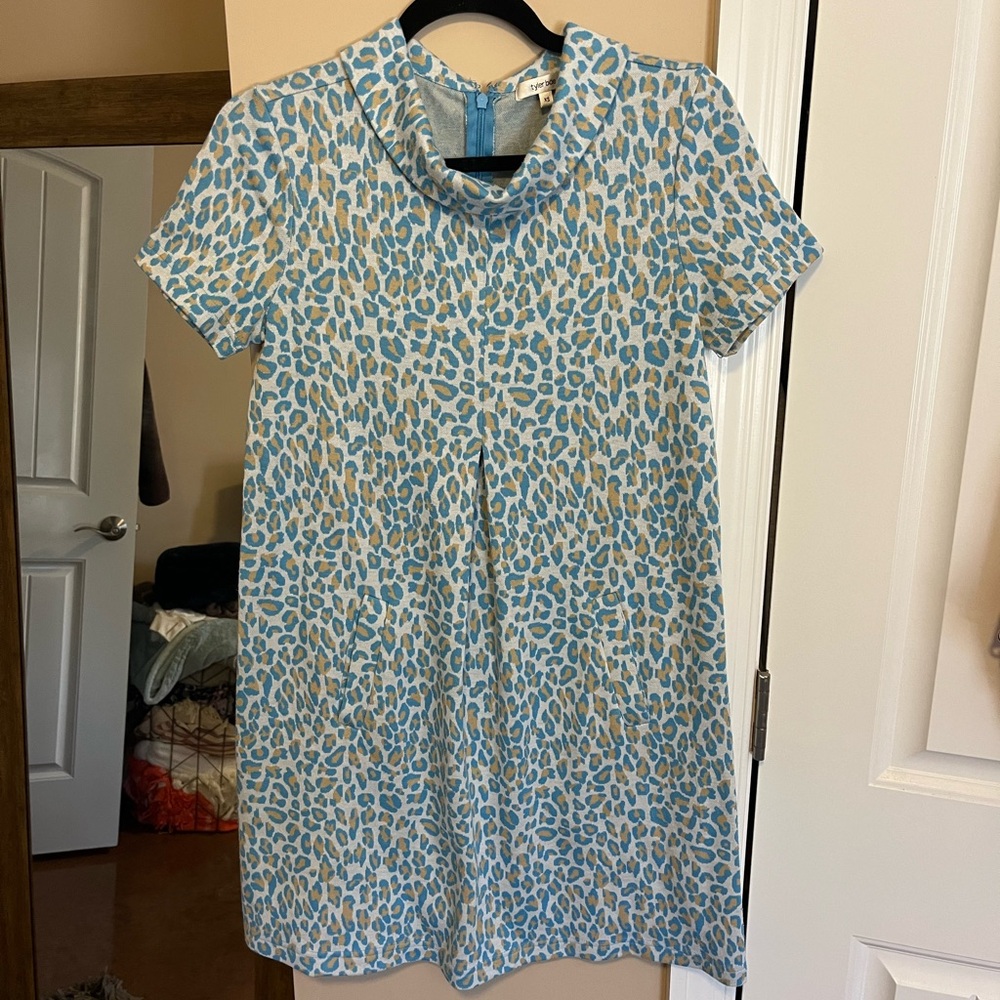 Tyler Boe Blue and White Patterned Mini Dress
